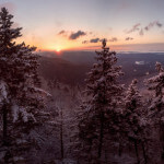 Panorama of the Linn Cove Viaduct in Winter